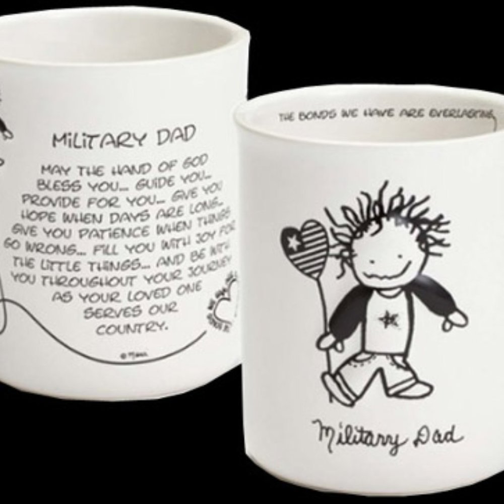 Enesco Children of the Inner Light Military Dad Ceramic Mug Cup 16 oz BRAND NEW!